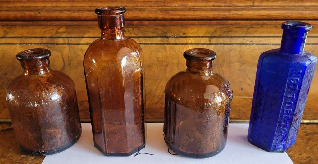 Antique collectable poison bottles