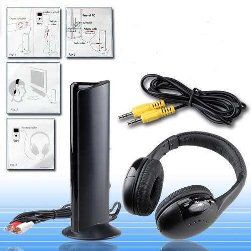 WIRELESS EARPHONES AUDIO---MP3---TV---PC---CD/DVD...5 in1 Set