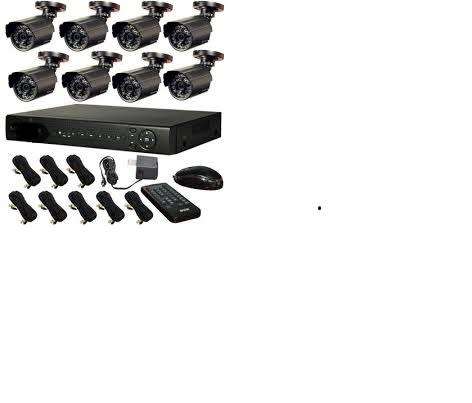 CCTV SURVEILLANCE KITS - 8 CHANNEL - 1200 TVL INDOOR /OUTDOOR CAMERAS (3G & Internet remote viewing)