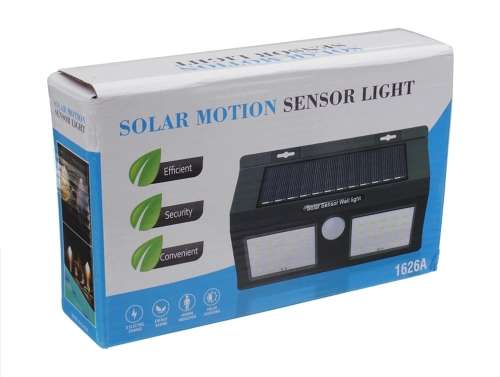 BRIGHT - 48 LED DOUBLE-LENS SOLAR POWERED  MOTION SENSOR WALL LIGHT