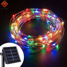 100 LED Solar Charged Fairy String Lights - Multi Color with Solar Panel
