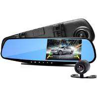 Rear view Mirror Vehicle BlackBox DVR - Dual Channel - Display Screen