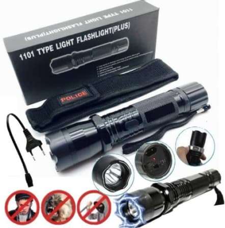 1101 Police Flashlight Stun Gun ALL-IN-1 Led Flashlight and Taser