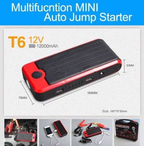 Multi-functional 12000mah Car Jump Starter & Portable External Battery Charger
