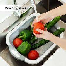Foldable Cutting Board, Washing Bowl & Draining Basket - Multi Basket