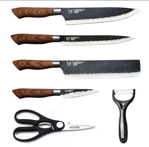 6Pc Non-Stick Marble Knife set