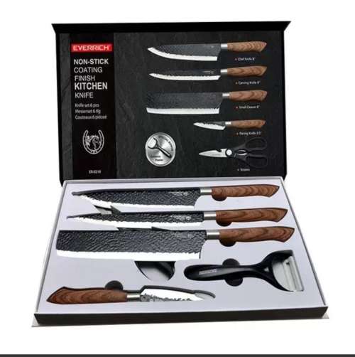 6Pc Non-Stick Marble Knife set