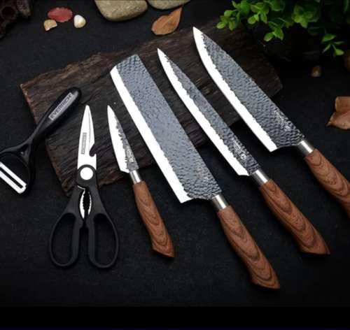 6Pc Non-Stick Marble Knife set