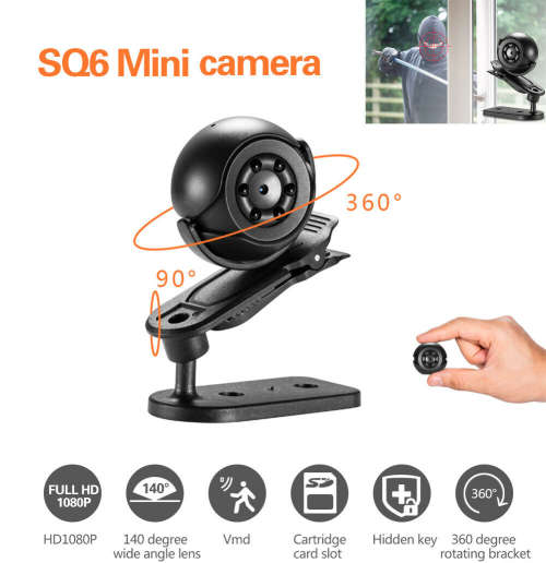 Full HD SQ6 Mini Spy Camera - 140 Degree View - IR Night Vision - Motion Detection