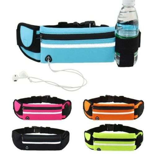 Sports Waist Belt / Bag - Bottle Holder, Phone Holder Including Earphone Connection Opening