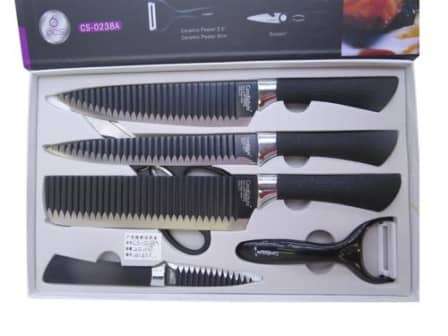 6Pc Non-Stick Knife set with New Anti-Slip Handle