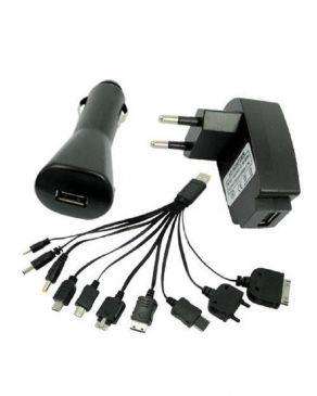 Universal 12-In-1 USB Cable with Travel Charger and Car Charger