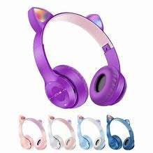 P47M Cat Ears Wireless Bluetooth Headset LED Light-Up Cute Cat Ear Foldable Earphones