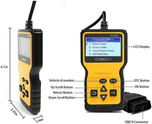 OBD Code Reader - Car Engine Diagnostic Scanner Tool For OBDII Protocol Cars