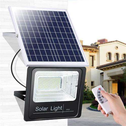 100W Solar Flood Light with Panel and remote included