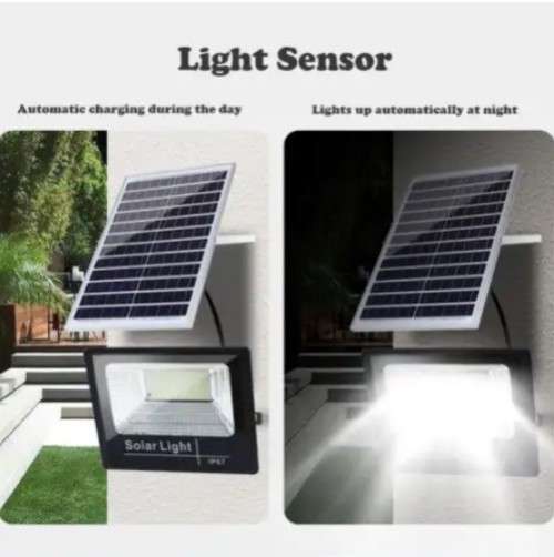800W Outdoor Solar Flood Light with panel and remote