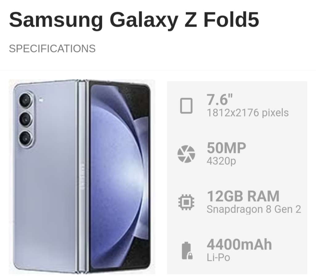 THE LATEST SAMSUNG GALAXY Z FOLD 5