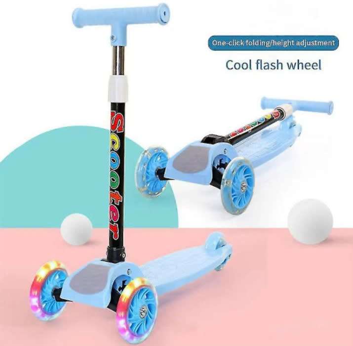 Conti Kids Push 3 Wheel Scooter - Foldable - Light Up Wheels