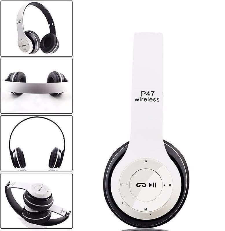 P47 Foldable Wireless Headphones - Built In Microphone