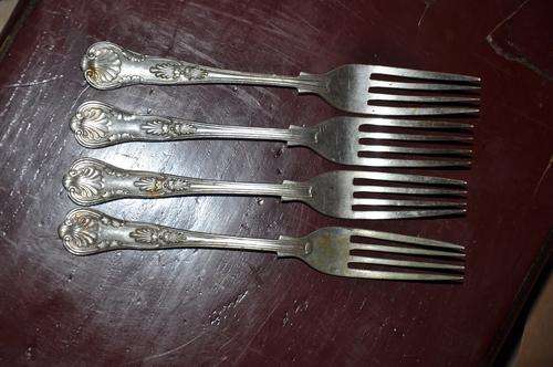 Turton's Silver Plated Set of 4 Dessert Forks