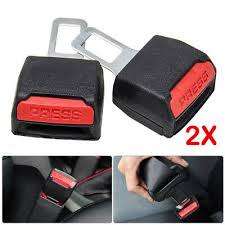 2 Piece Car Safety Seat Belt Buckle Extender Clip Alarm Stopper Universal - Double