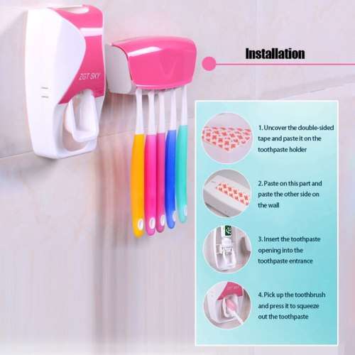 Automatic Toothpaste Dispenser Toothbrush Holder