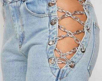 Redbat Denim Ladies Straight Leg Jeans with Side Chain - From Sportscene