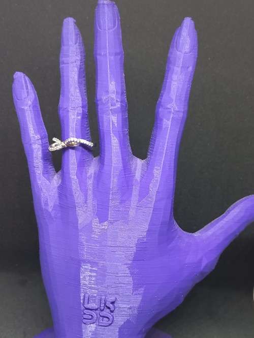 Adjustable Silver Crystal Ring - Bow