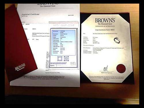 Browns 18ct White Gold , 0.54ct Diamond Ring