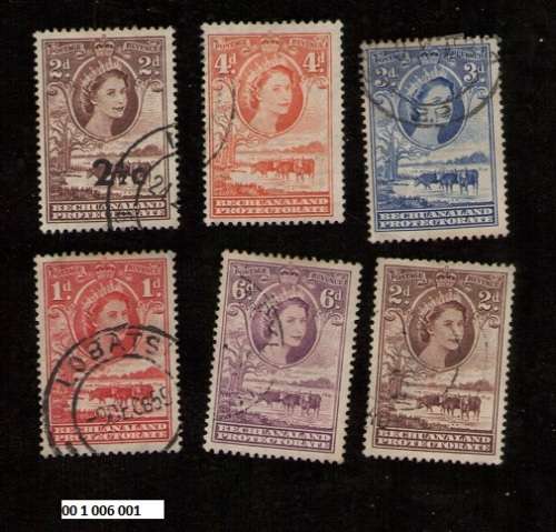 Bechuanaland Protectorate  used 1955 -1958 Queen Elizabeth II