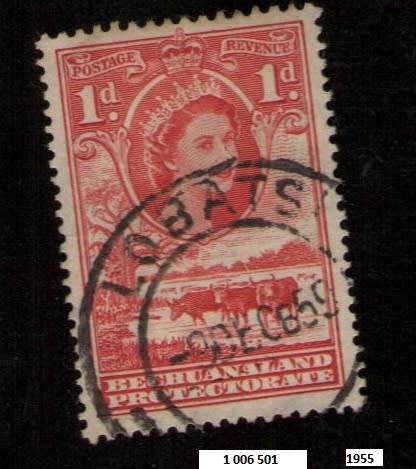 Bechuanaland Protectorate  used 1955 -1958 Queen Elizabeth II