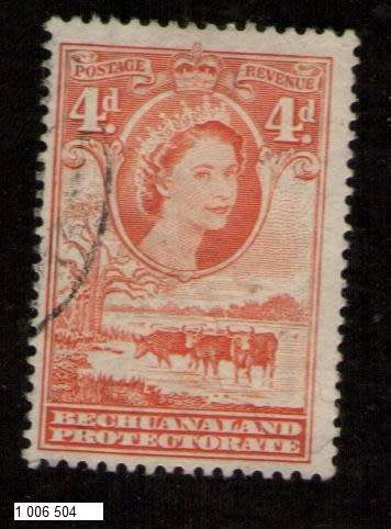 Bechuanaland Protectorate  used 1955 -1958 Queen Elizabeth II