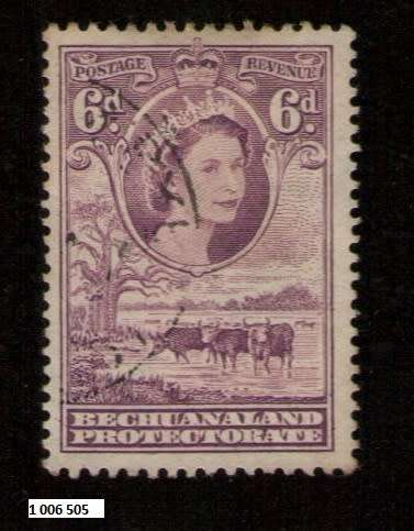 Bechuanaland Protectorate  used 1955 -1958 Queen Elizabeth II