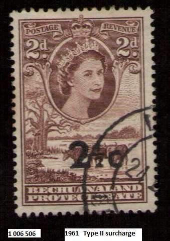 Bechuanaland Protectorate  used 1955 -1958 Queen Elizabeth II