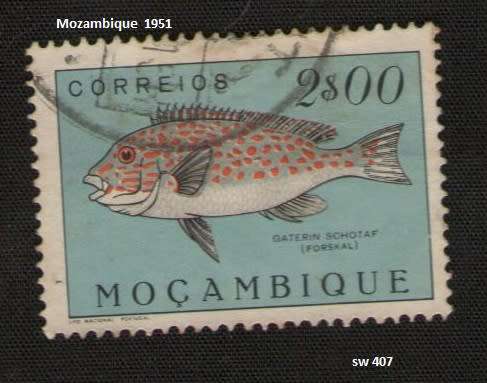  Mozambique used:1951 Fish * 2 E   *Gaterin schotaf