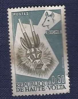 Upper Volta.1960.Animal Masks  0,50  Duiker  (reduced)