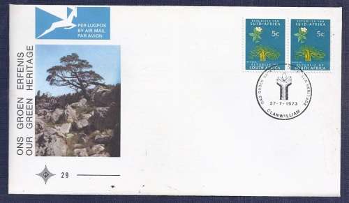 RSA.1973.Our green Heritage  (FDC  29 ) two 5c stamps