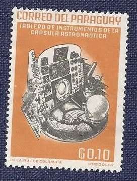 Paraguay.1963.Space Travel   Instruments in astronaut`s capsule (full set of 5)