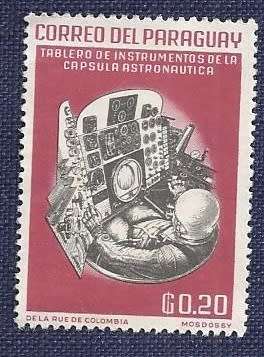 Paraguay.1963.Space Travel   Instruments in astronaut`s capsule (full set of 5)