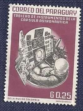 Paraguay.1963.Space Travel   Instruments in astronaut`s capsule (full set of 5)