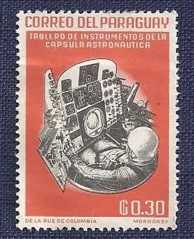 Paraguay.1963.Space Travel   Instruments in astronaut`s capsule (full set of 5)