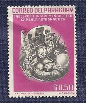 Paraguay.1963.Space Travel   Instruments in astronaut`s capsule (full set of 5)