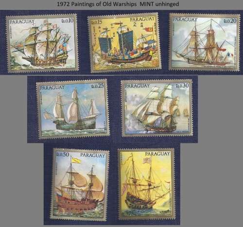 Paraguay.1972.Paintings of Old Warships  UHM  (set of 7)
