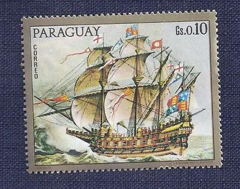 Paraguay.1972.Paintings of Old Warships  UHM  (set of 7)