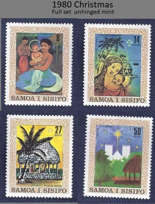 Samoa.1980.Christmas  Full set unhinged mint