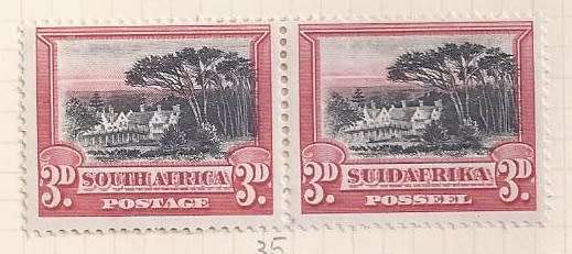 Union of S.A. 1927.-1928  Local Motives - full set pairs in English and  Afrikaans - hinged mint