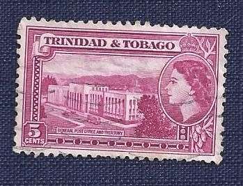 Trinidad And Tobago. 1953 .Queen Elizabeth II,  5c    General Post Office and Treasury