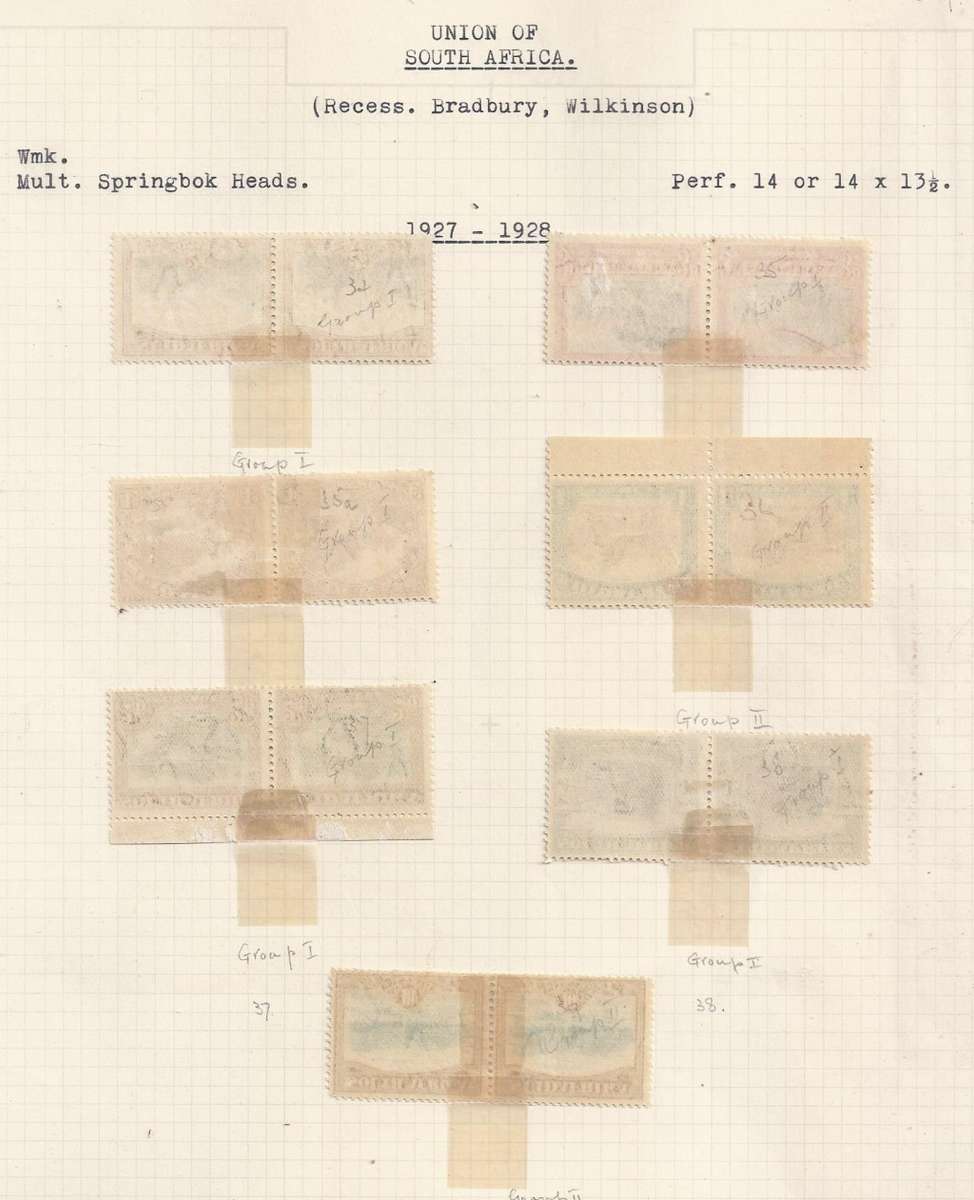 Union of S.A. 1927.-1928  Local Motives - full set pairs in English and  Afrikaans - hinged mint