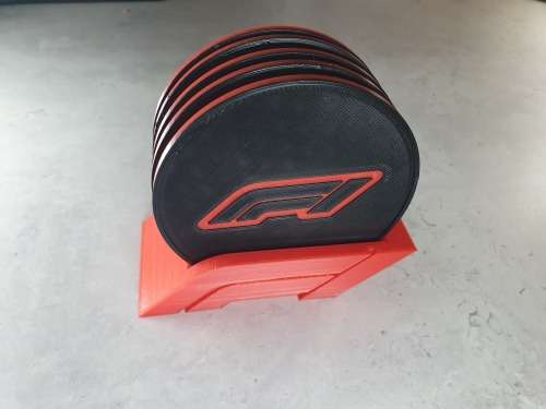 F1 Coasters & Holder 3D Printed *Customizable*
