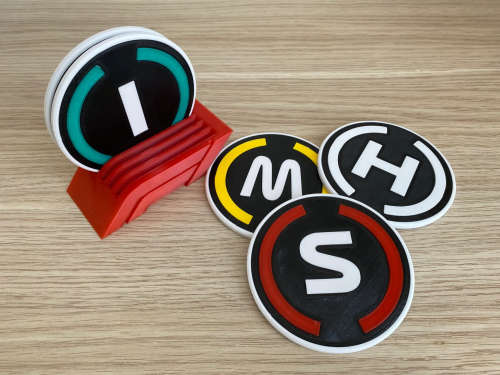 F1 Tire Types Coasters - 3D Printed